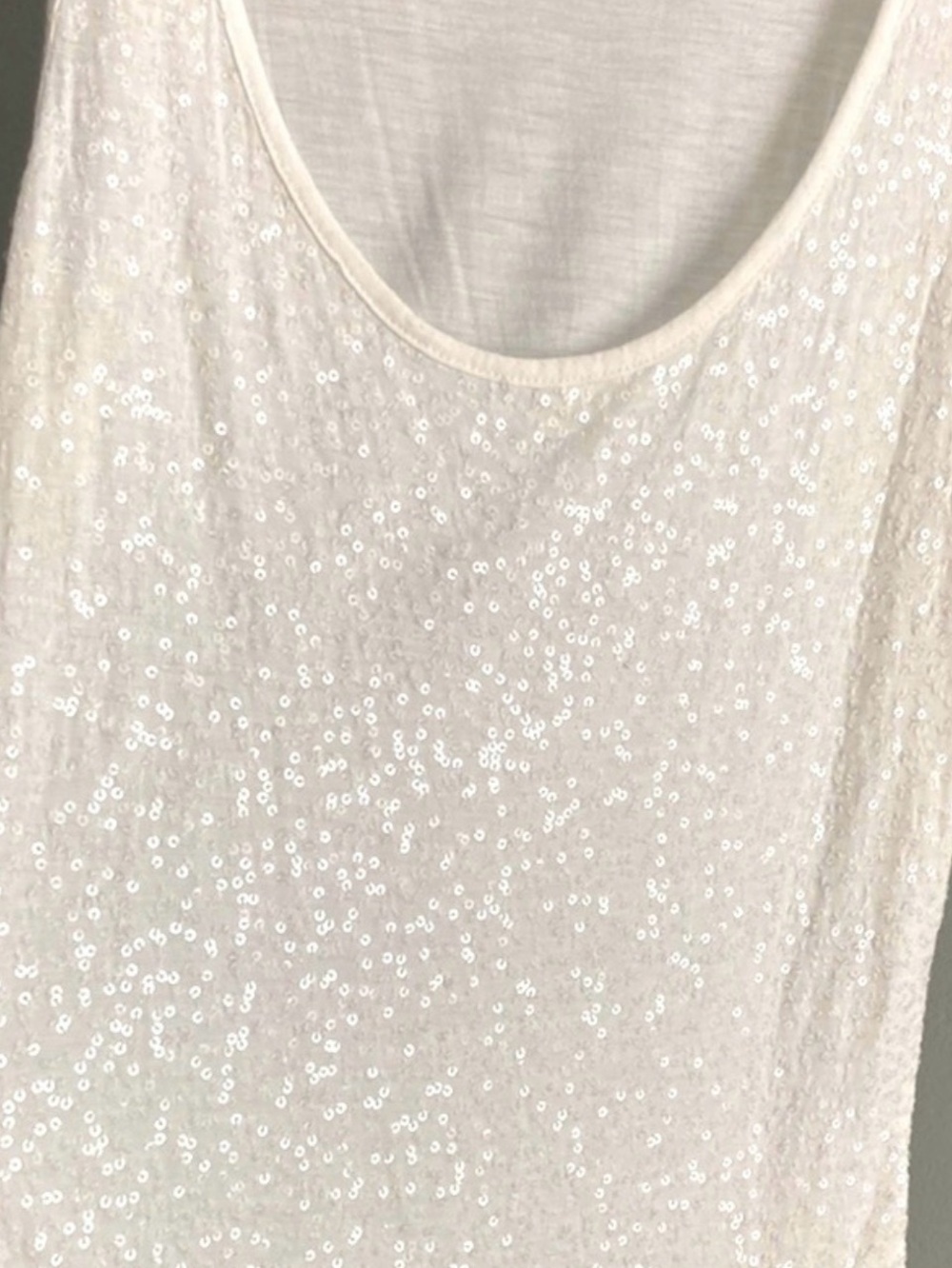 Women’s SEQUIN White Tank - size Small